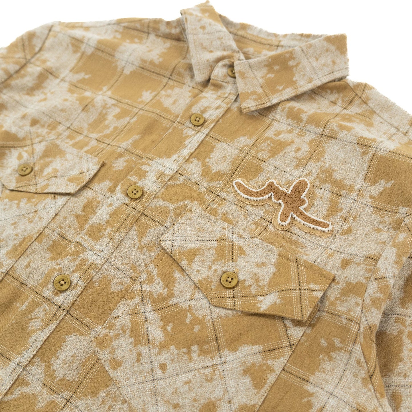 TEEK - M837 Berteli Acid Plaid Shirt - Mocha TOPS TEEK MJ