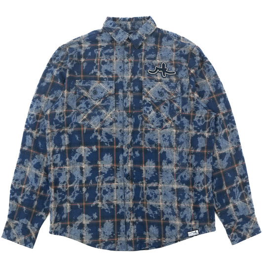 TEEK - M837 Berteli Acid Plaid Shirt - Navy TOPS TEEK MJ M NAVY