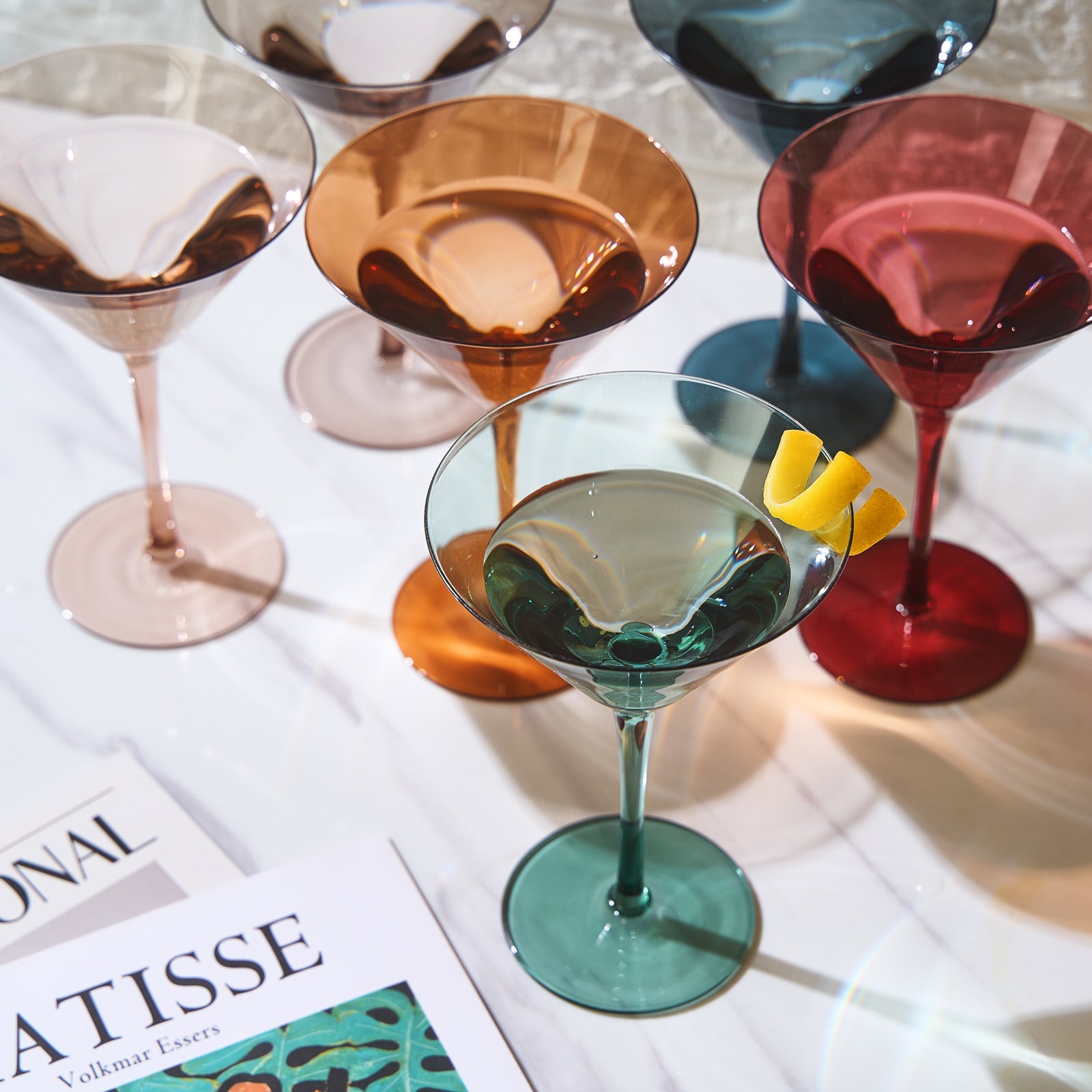 TEEK - Tonal Martini Cocktail Glassware Set of 6 HOME DECOR TEEK KS