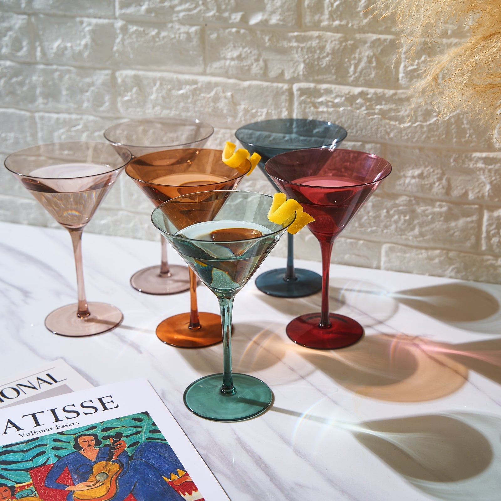 TEEK - Tonal Martini Cocktail Glassware Set of 6 HOME DECOR TEEK KS