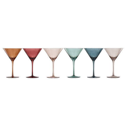 TEEK - Tonal Martini Cocktail Glassware Set of 6 HOME DECOR TEEK KS