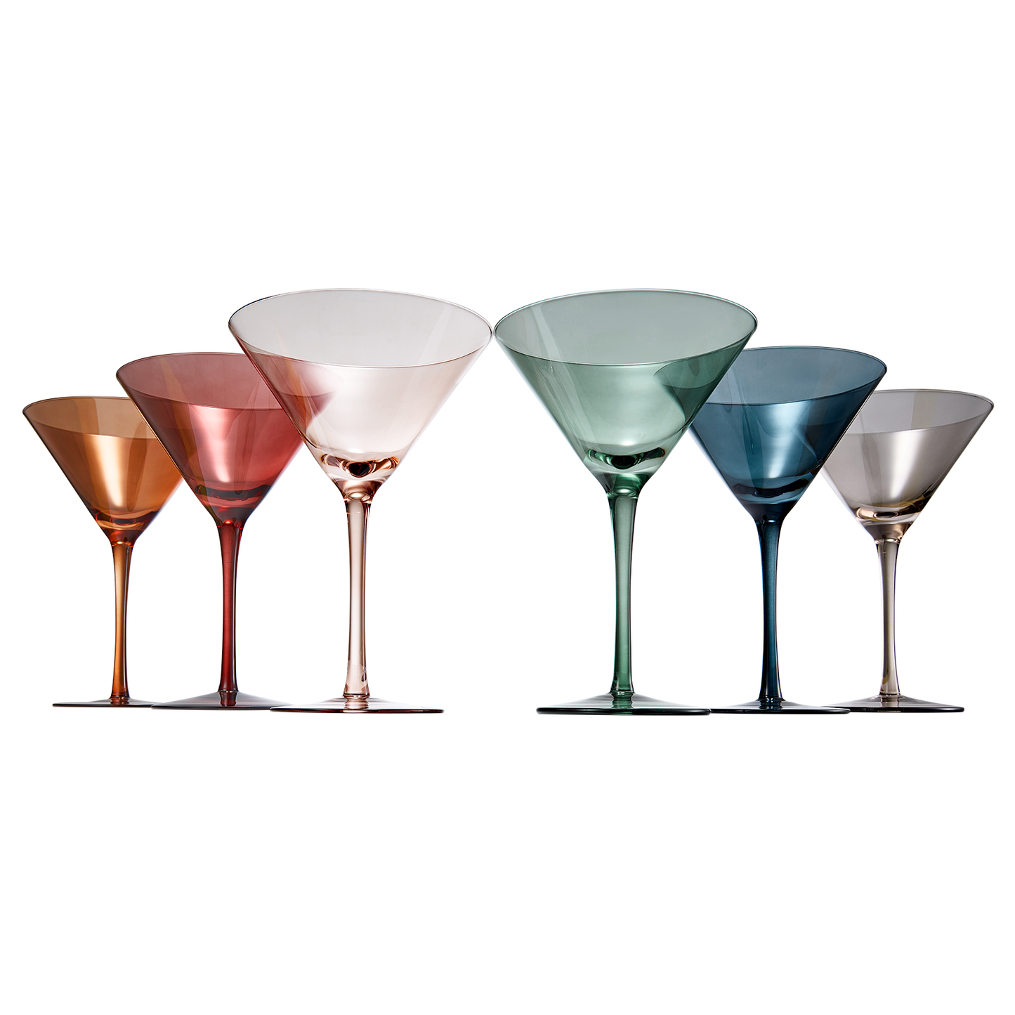 TEEK - Tonal Martini Cocktail Glassware Set of 6 HOME DECOR TEEK KS