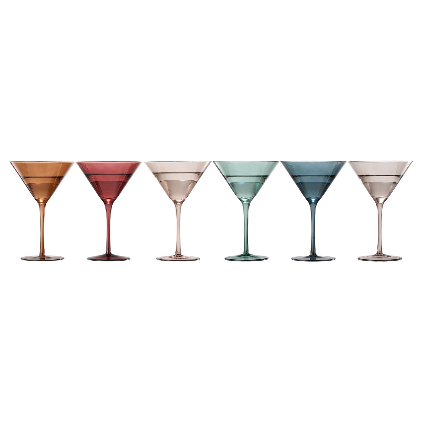 TEEK - Tonal Martini Cocktail Glassware Set of 6 HOME DECOR TEEK KS