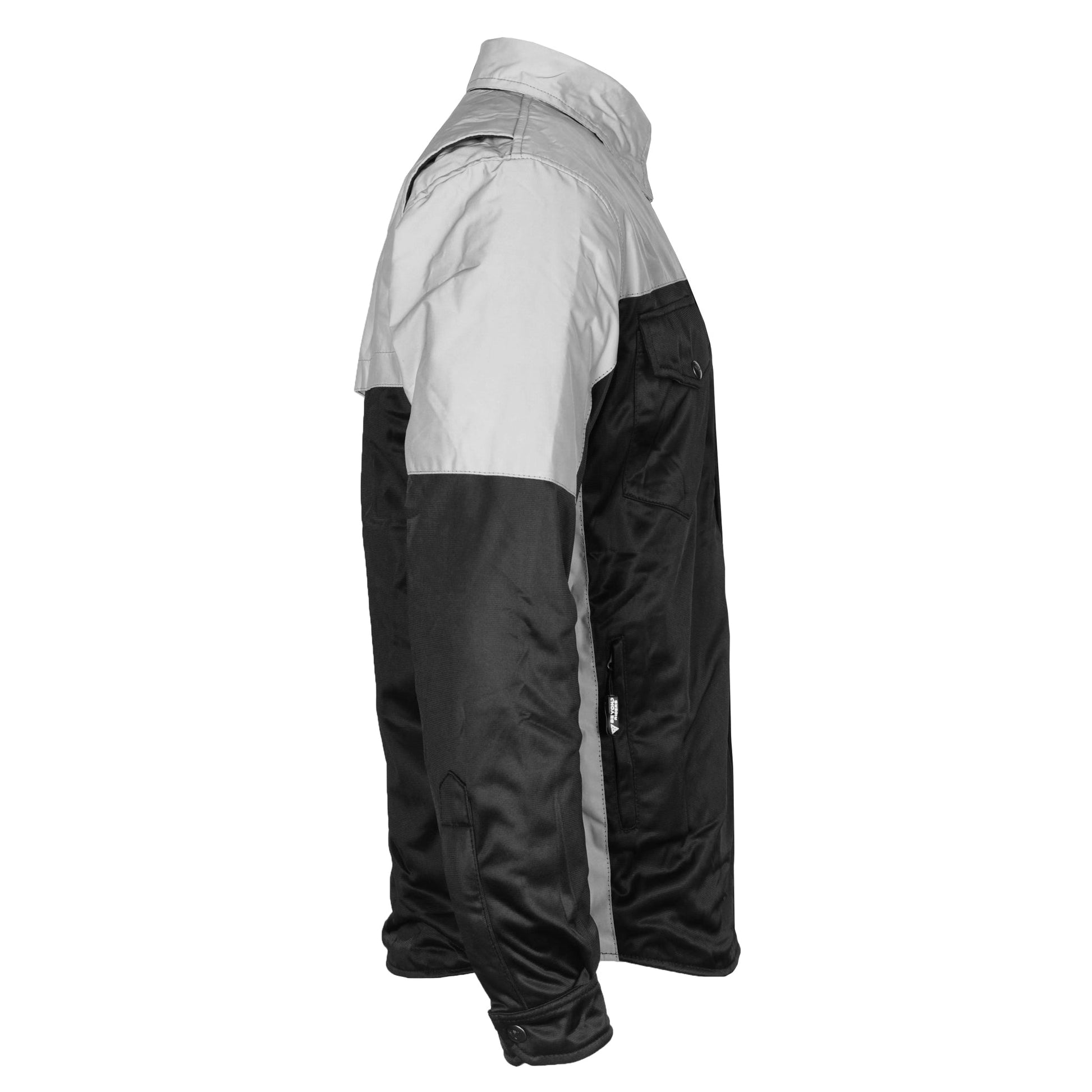 TEEK - Mens Ultra Reflective Padded Shirt "Alloy Eclipse" - Black and Silver TOPS TEEK BR