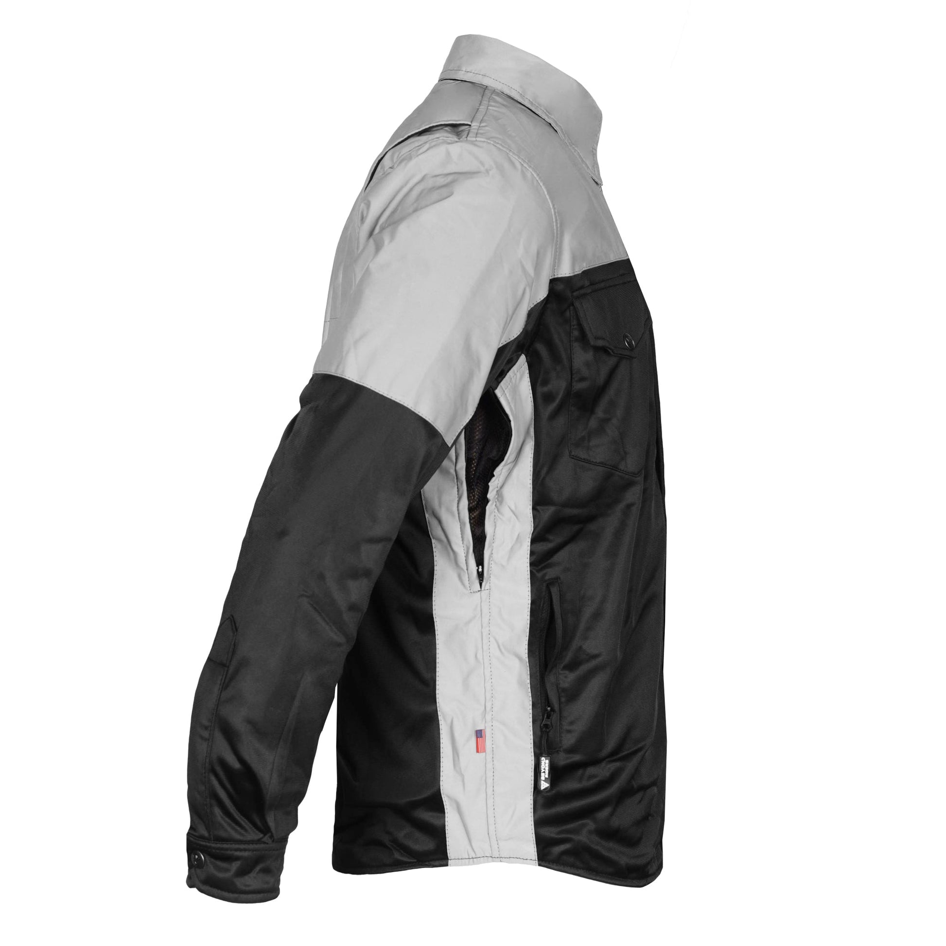 TEEK - Mens Ultra Reflective Padded Shirt "Alloy Eclipse" - Black and Silver TOPS TEEK BR
