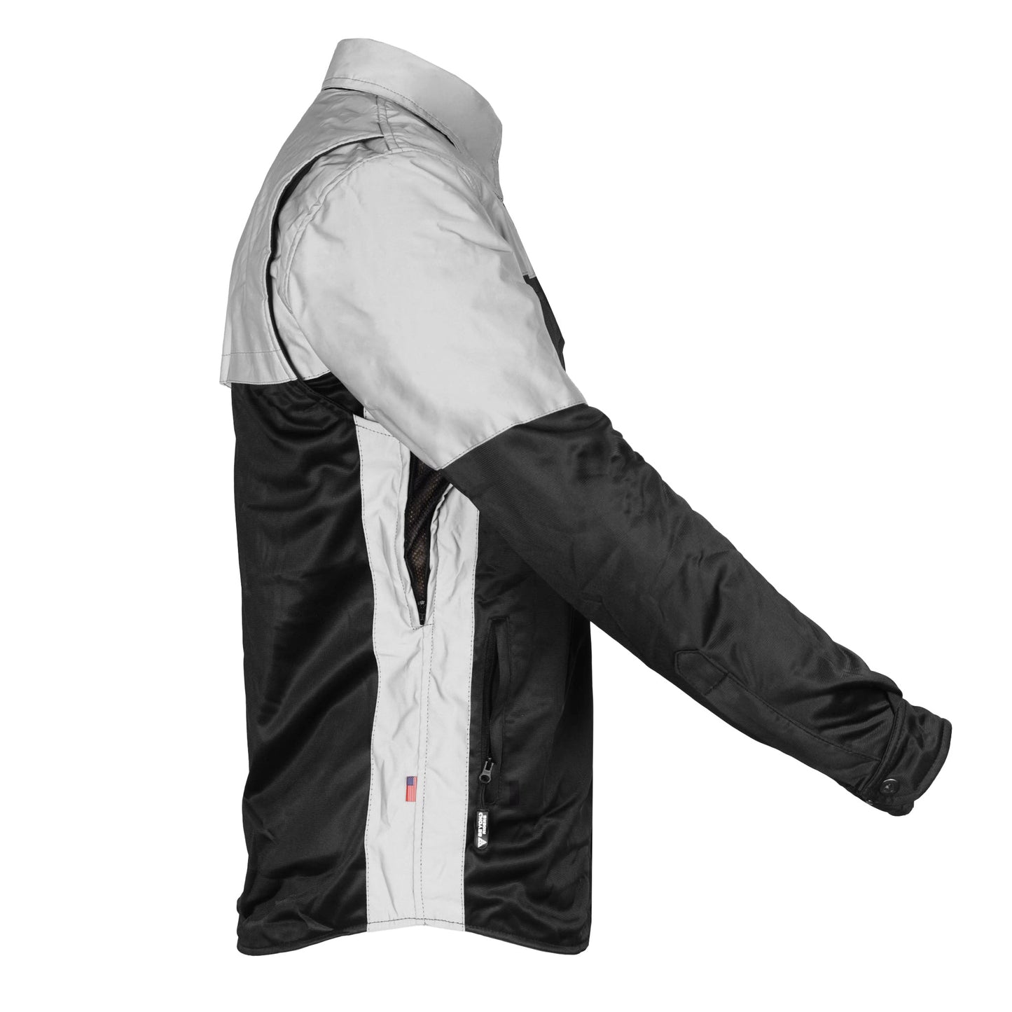 TEEK - Mens Ultra Reflective Padded Shirt "Alloy Eclipse" - Black and Silver TOPS TEEK BR