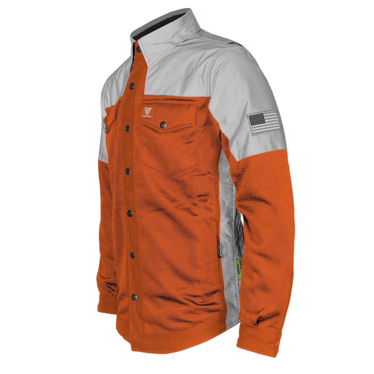 TEEK - Mens Summer Mesh Reflective Padded Shirt Orange Eclipse TOPS TEEK BR