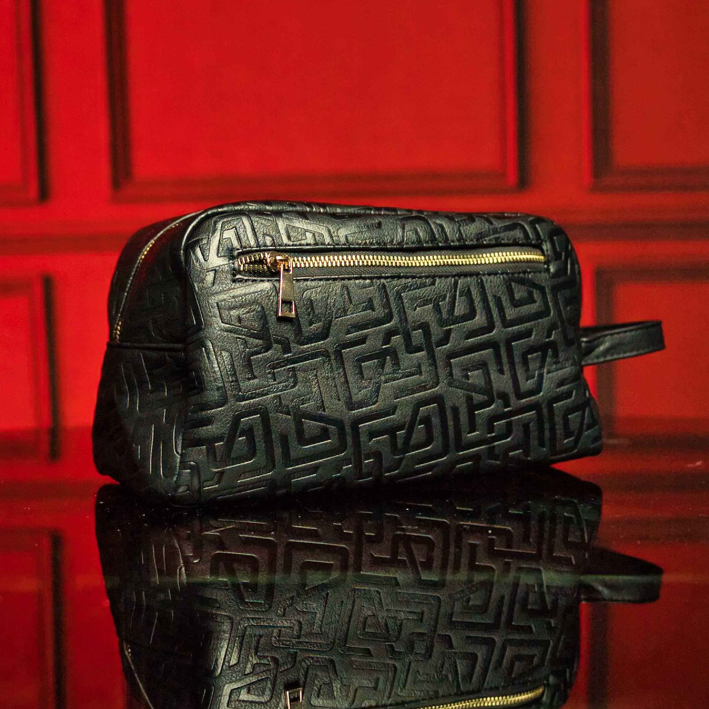 TEEK - Black Monogram Leather Toiletry Bag BAG TEEK SP