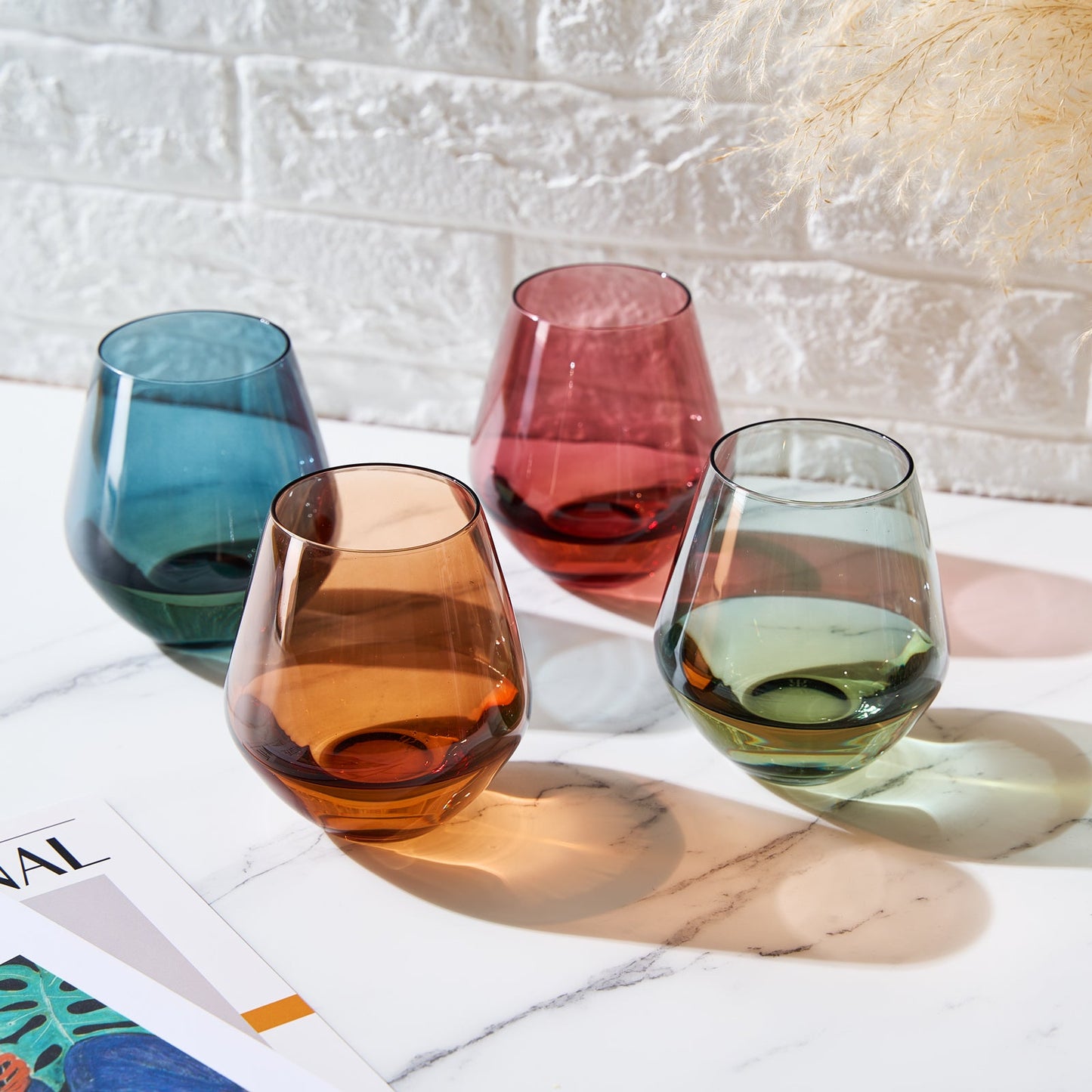 TEEK - Tonal Stemless Wine Glassware Set HOME DECOR TEEK KS