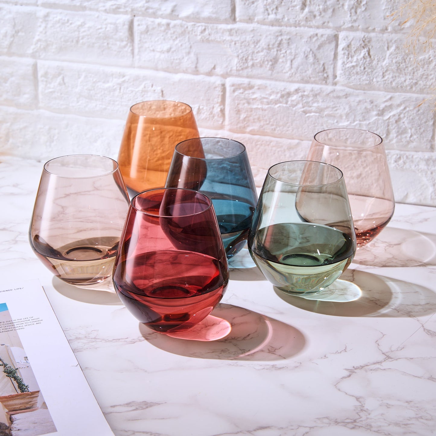 TEEK - Tonal Stemless Wine Glassware Set HOME DECOR TEEK KS
