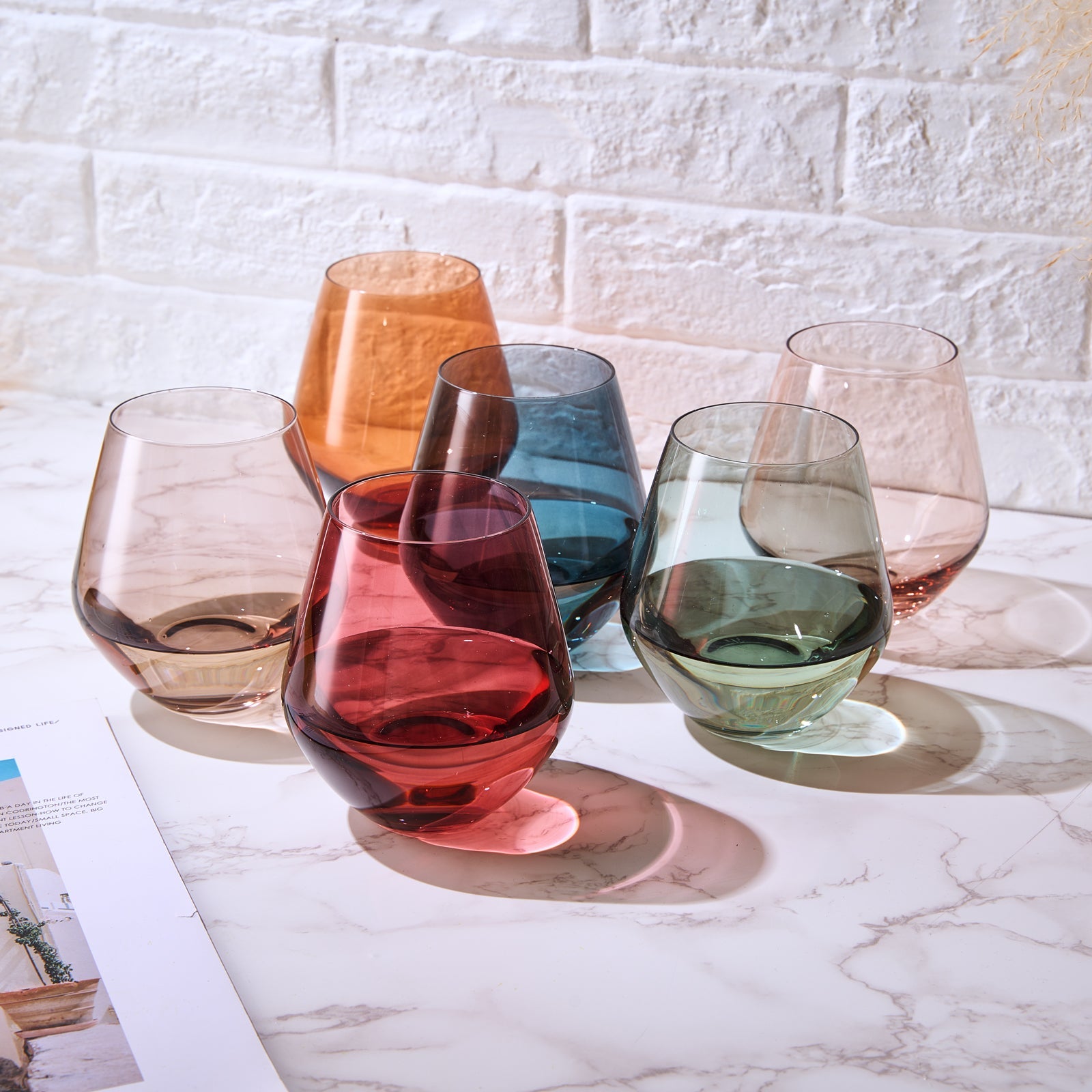 TEEK - Tonal Stemless Wine Glassware Set HOME DECOR TEEK KS