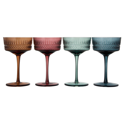 TEEK - Tonal Crystal Champagne Coupe Cocktail Glassware Set HOME DECOR TEEK KS