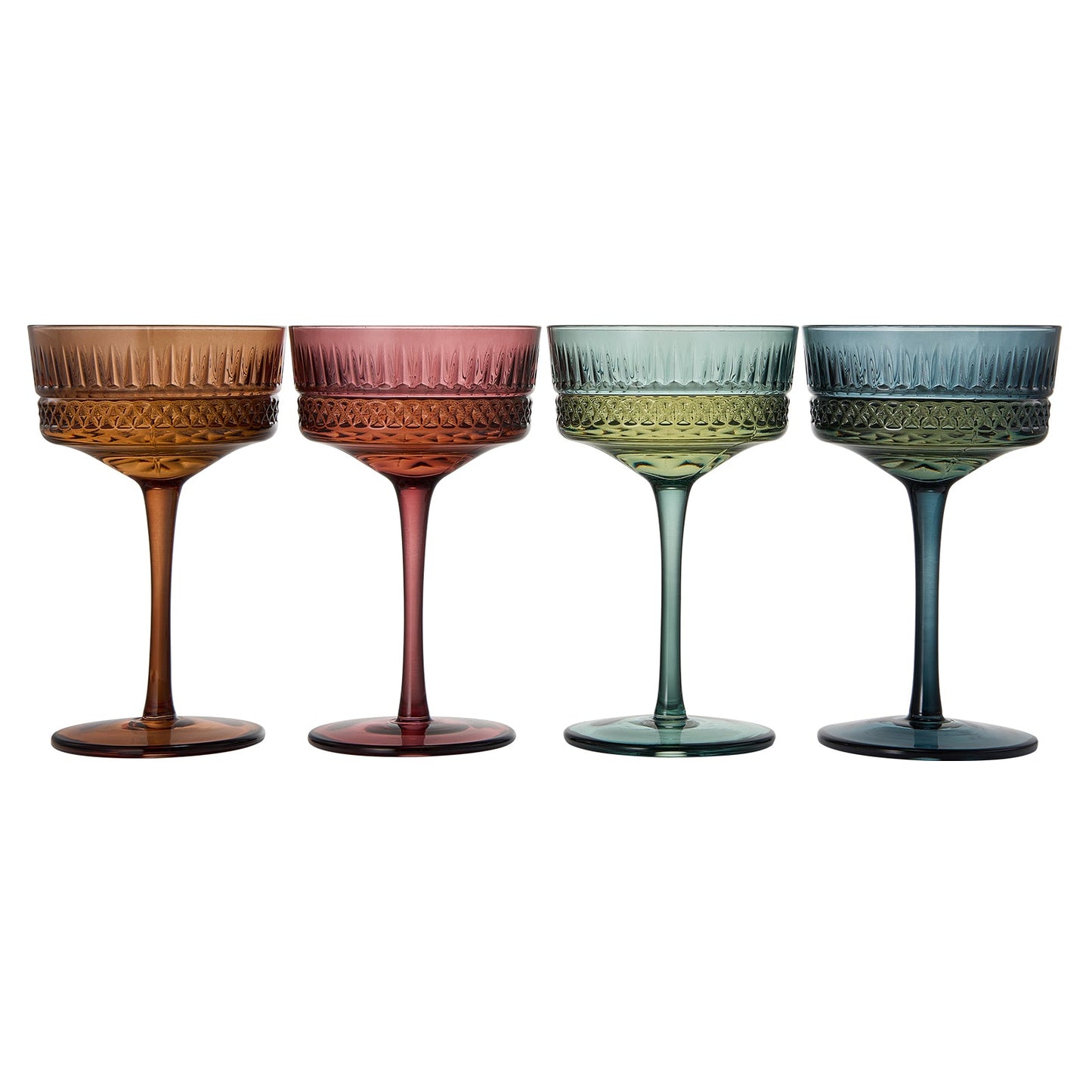 TEEK - Tonal Crystal Champagne Coupe Cocktail Glassware Set HOME DECOR TEEK KS
