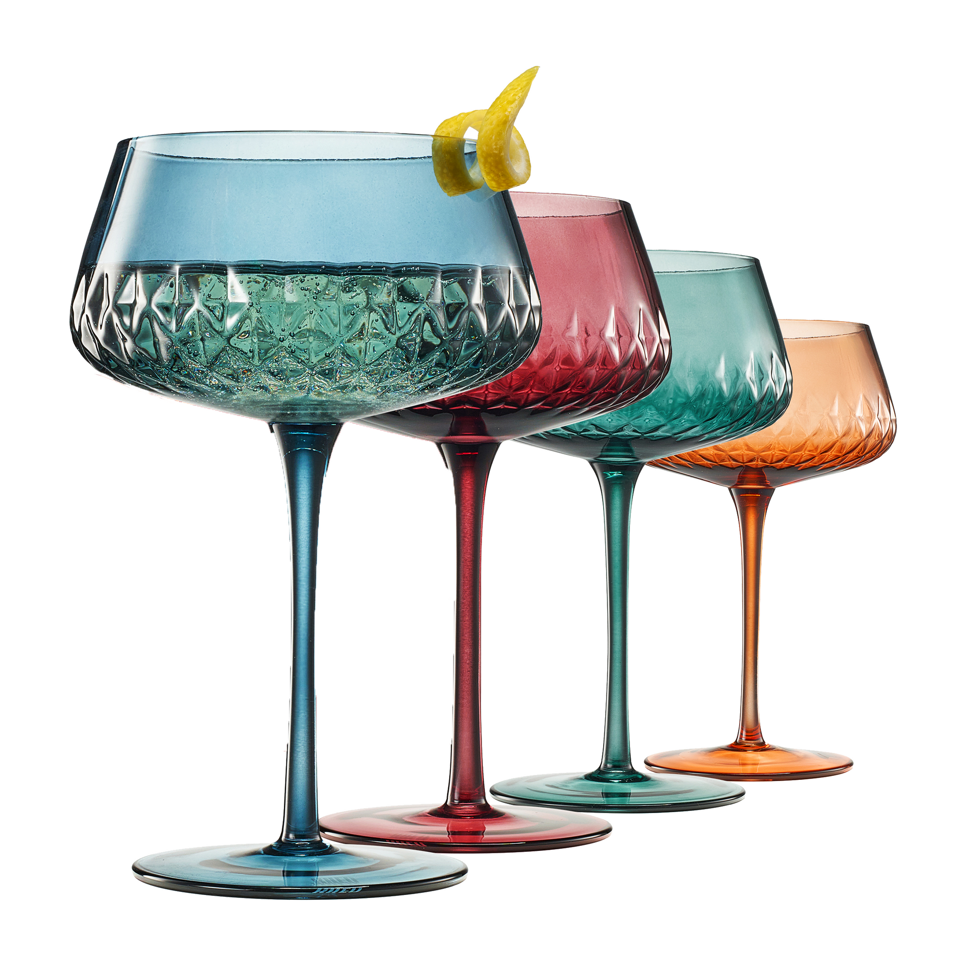 TEEK - Tonal Crystal Champagne Coupe Cocktail Glassware Set HOME DECOR TEEK KS