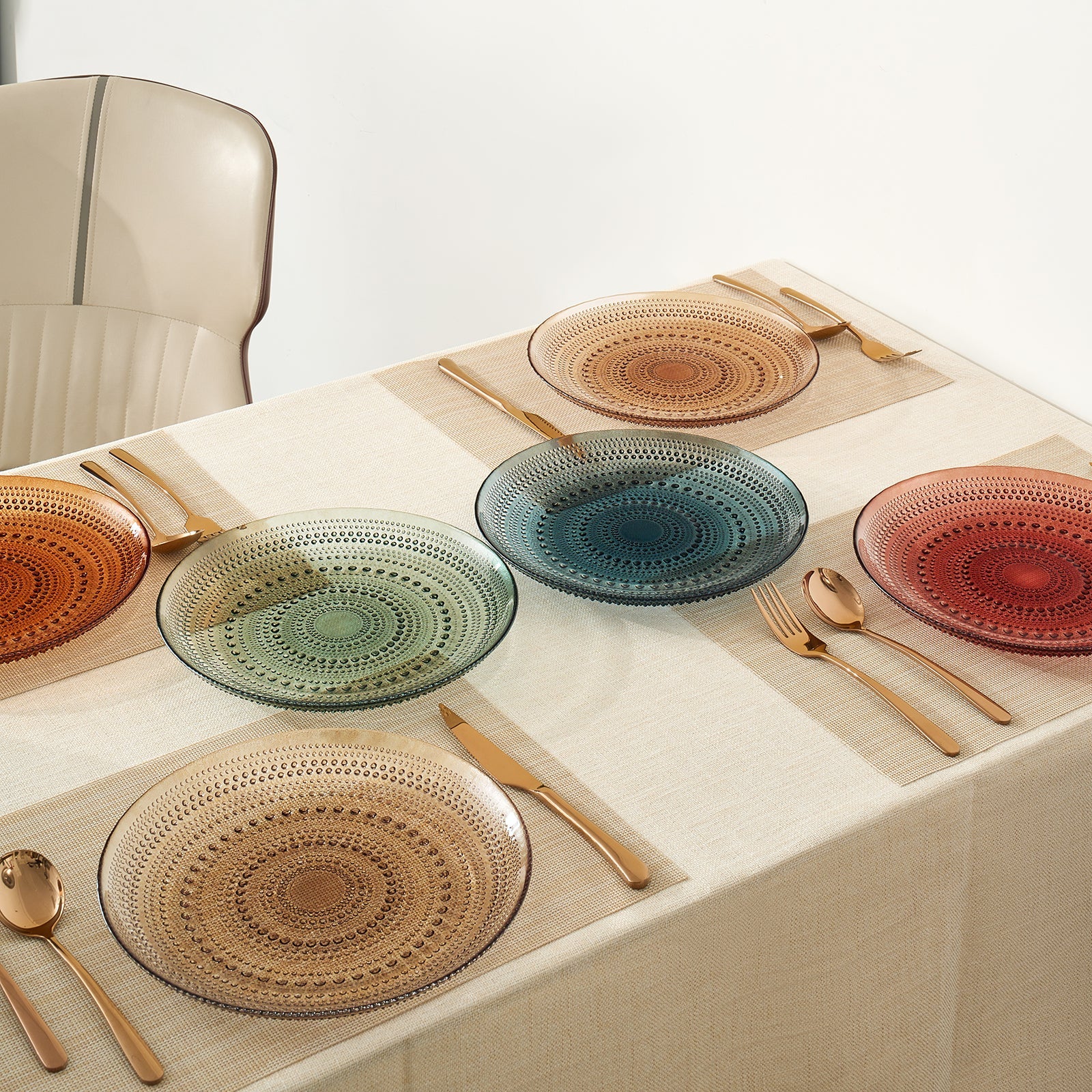 TEEK - Tonal Hobnail Glass Plate Set HOME DECOR TEEK KS