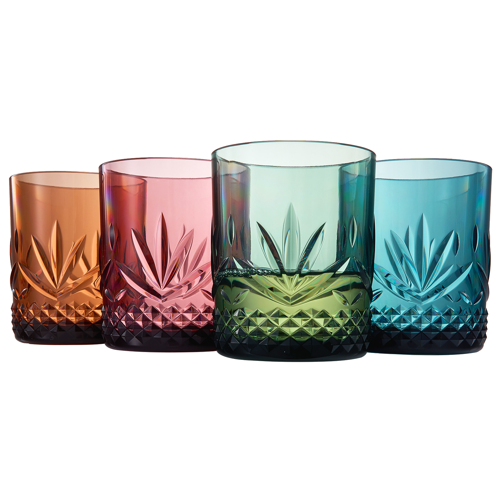 TEEK - Onix Acrylic Crystal Lowball Glassware Set of 4 HOME DECOR TEEK KS
