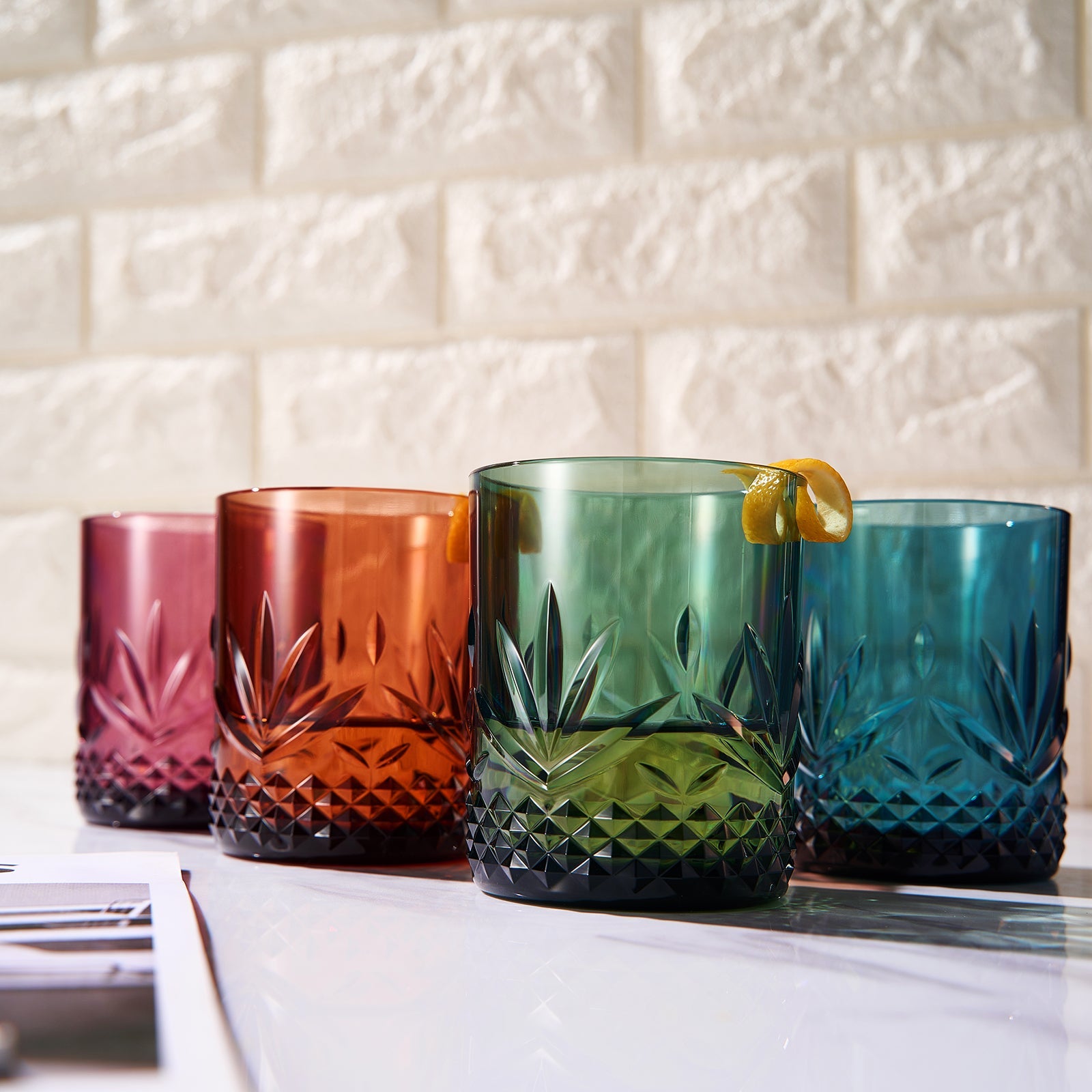 TEEK - Onix Acrylic Crystal Lowball Glassware Set of 4 HOME DECOR TEEK KS