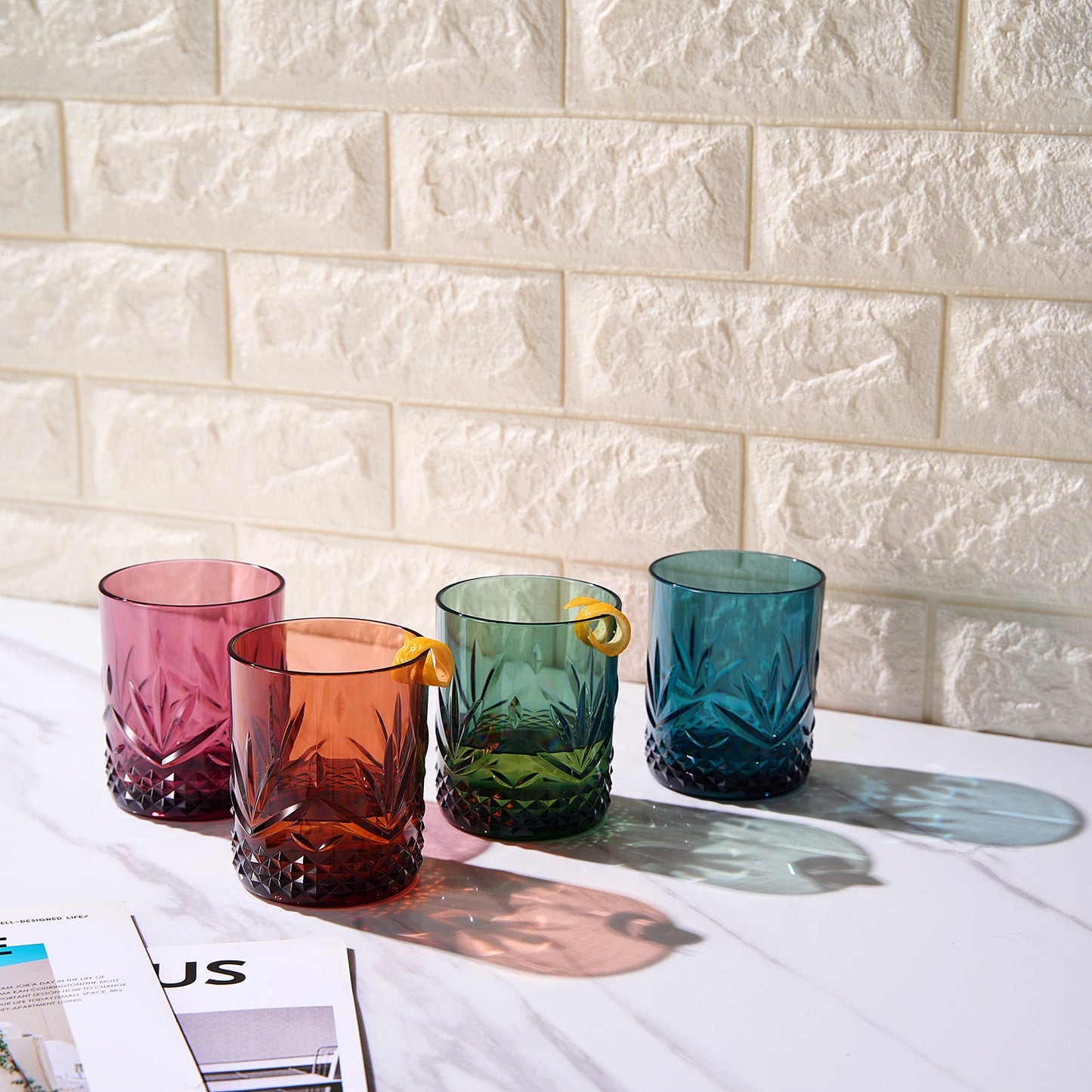TEEK - Onix Acrylic Crystal Lowball Glassware Set of 4 HOME DECOR TEEK KS
