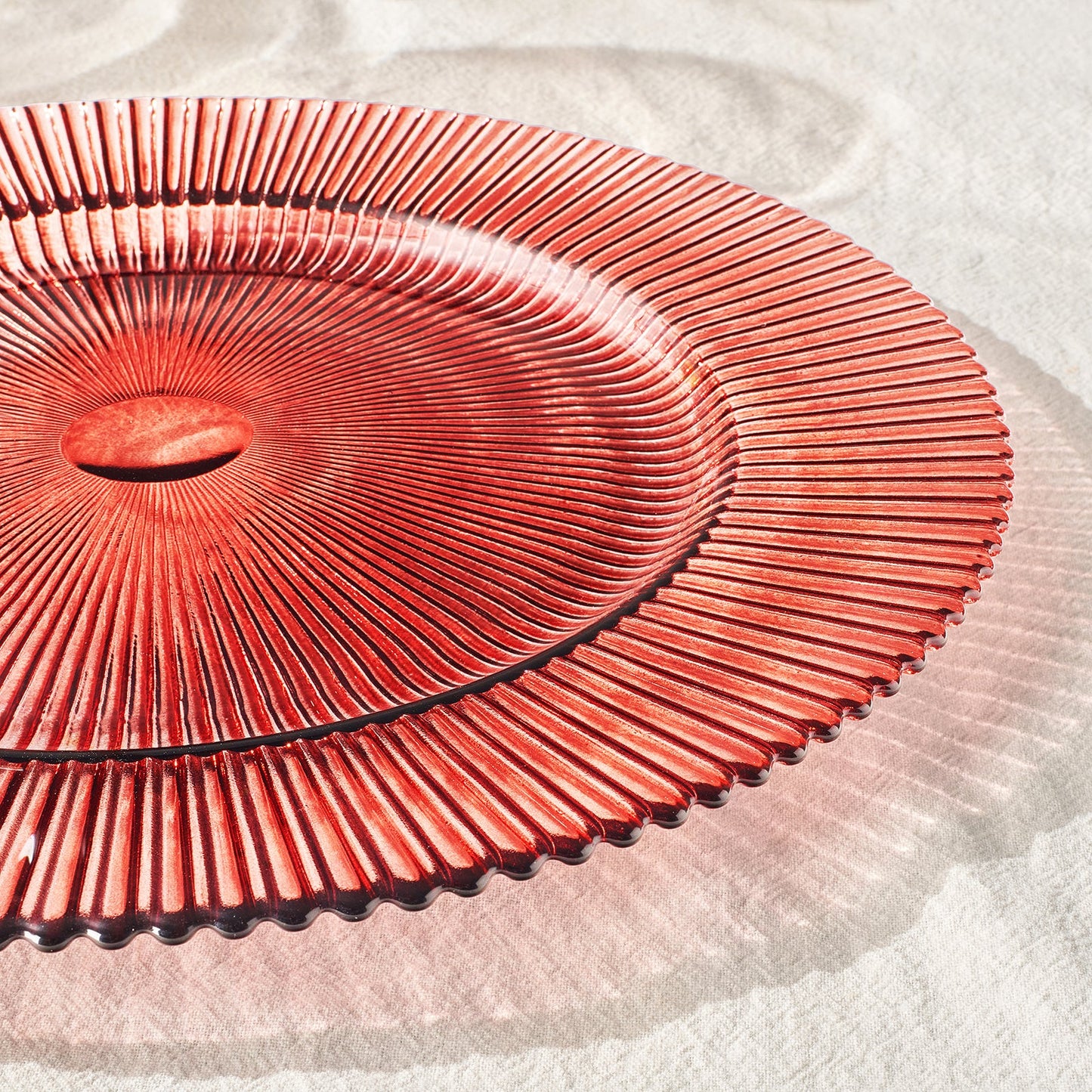 TEEK - Tonal Ribbed Glass Plate Set of 6 HOME DECOR TEEK KS