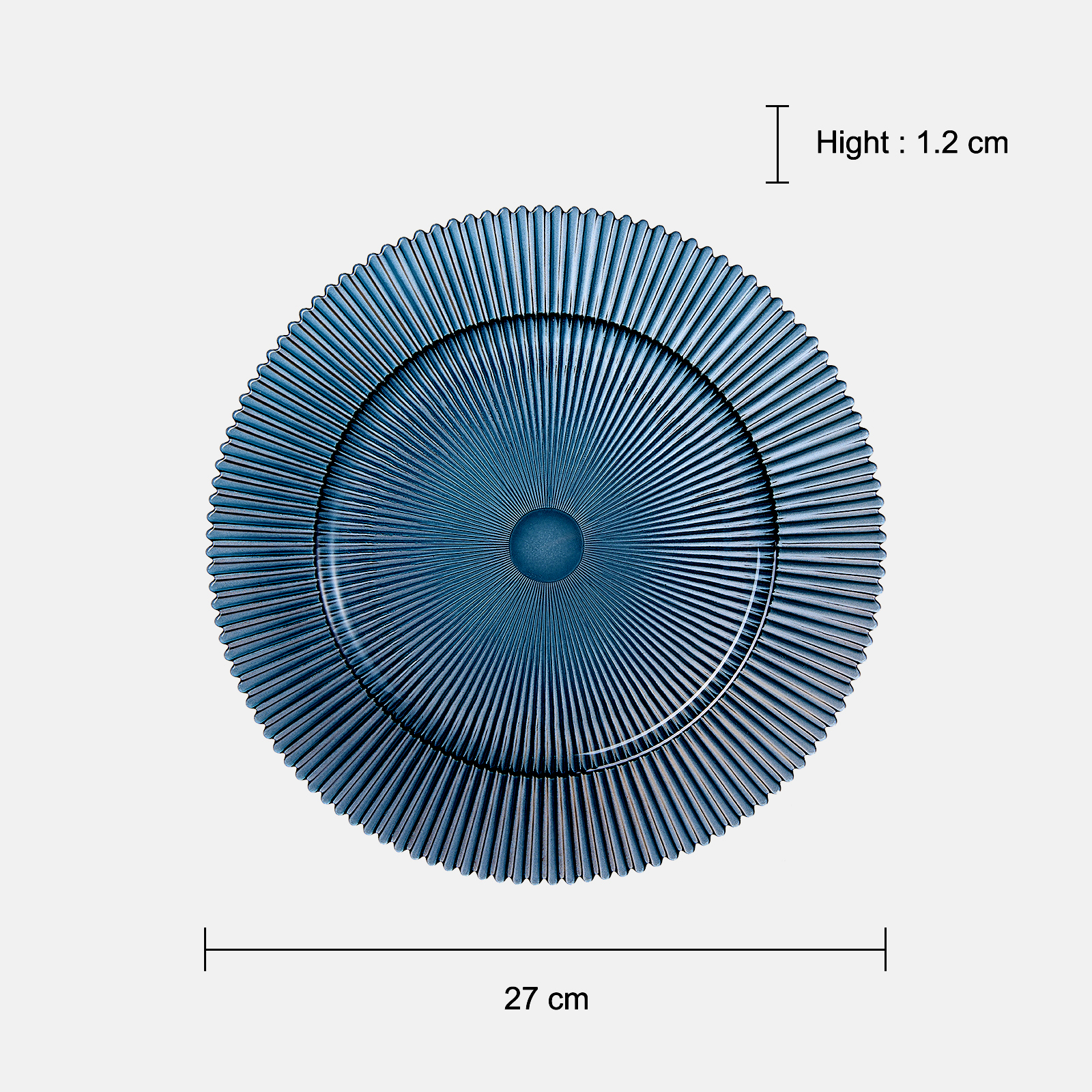 TEEK - Tonal Ribbed Glass Plate Set of 6 HOME DECOR TEEK KS