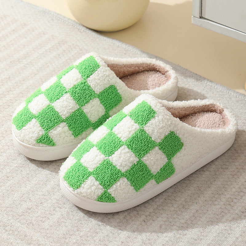 TEEK - Colorful Plaid Pattern Wool Slippers SHOES TEEK K Green 8