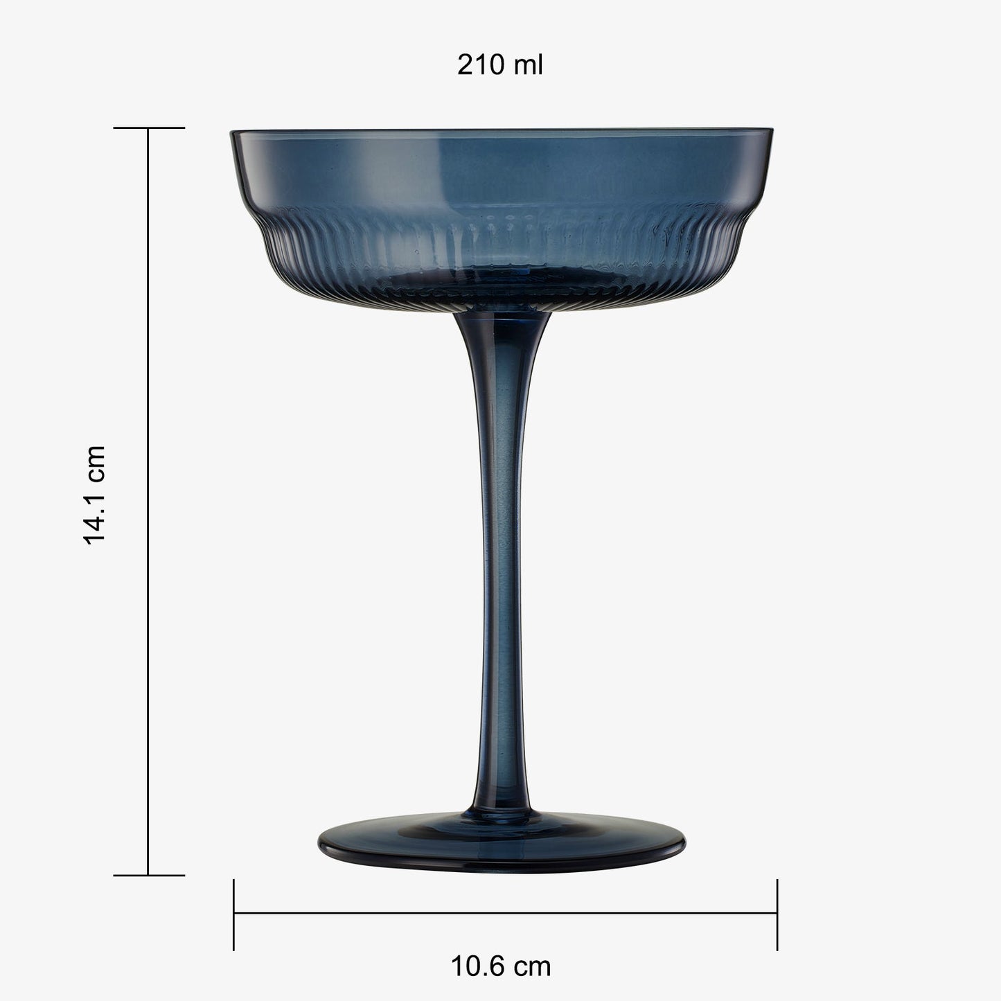 TEEK - Tonal Champagne Coupe Cocktail Ribbed Glassware Set HOME DECOR TEEK KS