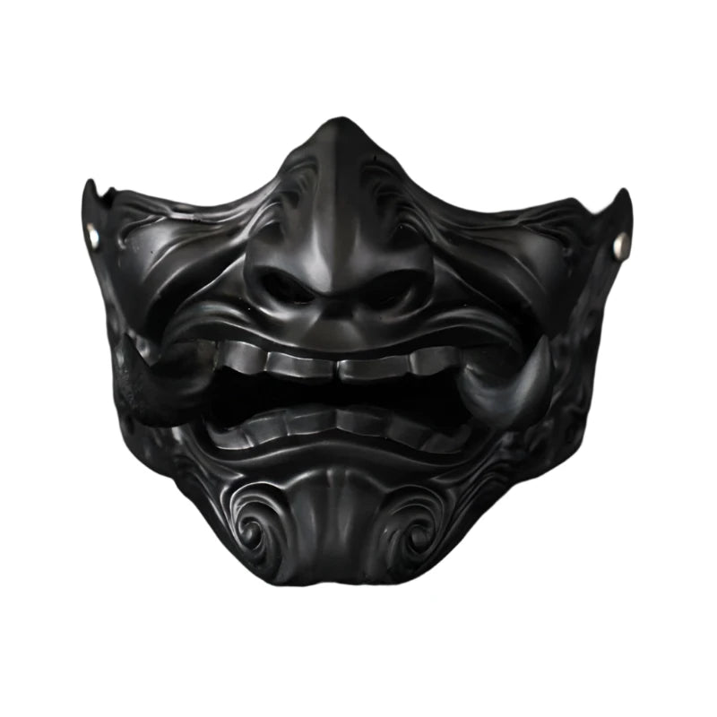 TEEK - Japanese Cosplay Half Face Warrior Mask COSTUME theteekdotcom Fangs Black  