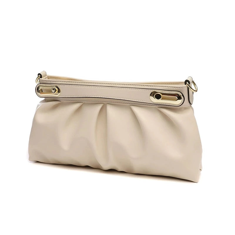 TEEK - Soft Hang Handle Clutch Bag BAG theteekdotcom Off-White (apricot)  