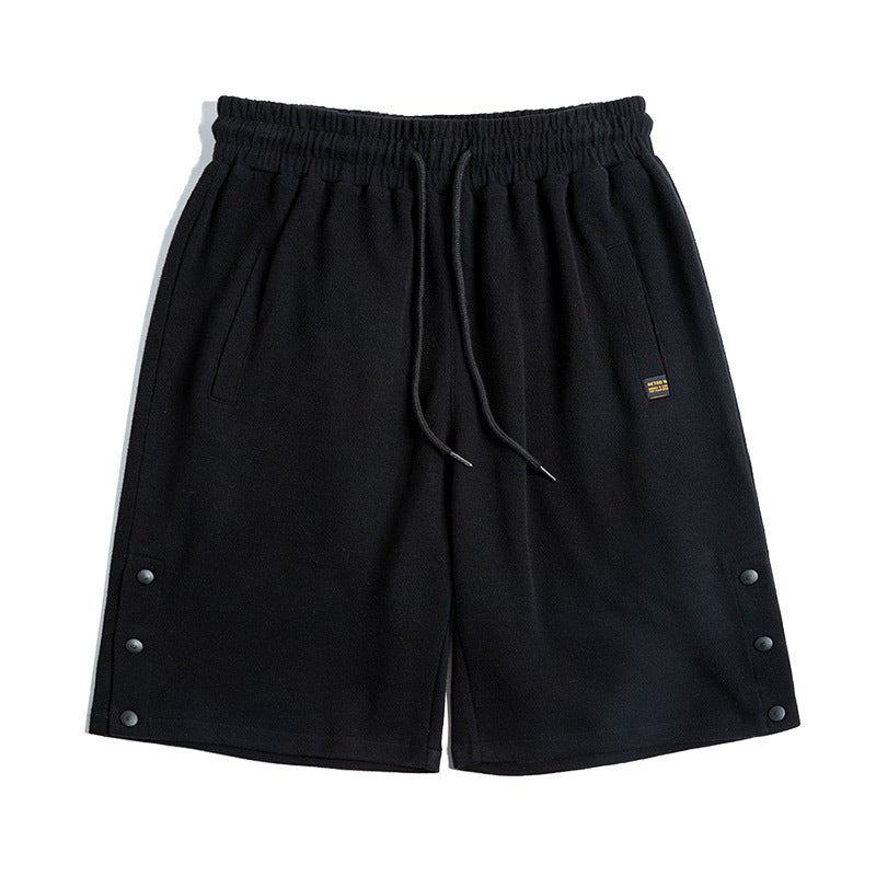 TEEK - Side Button Leg Sports Shorts SHORTS theteekdotcom Black S(Recommended weight 55.00 kg-62.50 kg) 