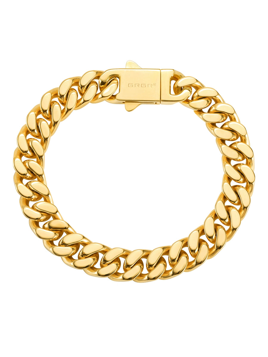 TEEK - Mens 18K Gold Cuban Link Chain Bracelet JEWELRY theteekdotcom   