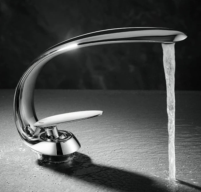 TEEK - Creative Minimalist Copper Bathroom Faucet HOME DECOR theteekdotcom Star Arc-Classy Silver (60cm water inlet pipe)  