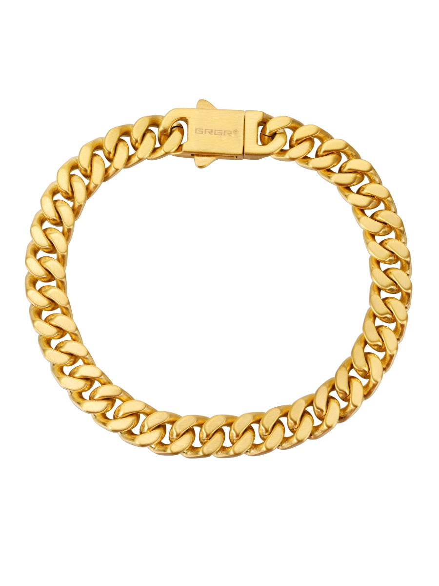 TEEK - Mens 18K Gold Cuban Link Chain Bracelet JEWELRY theteekdotcom   