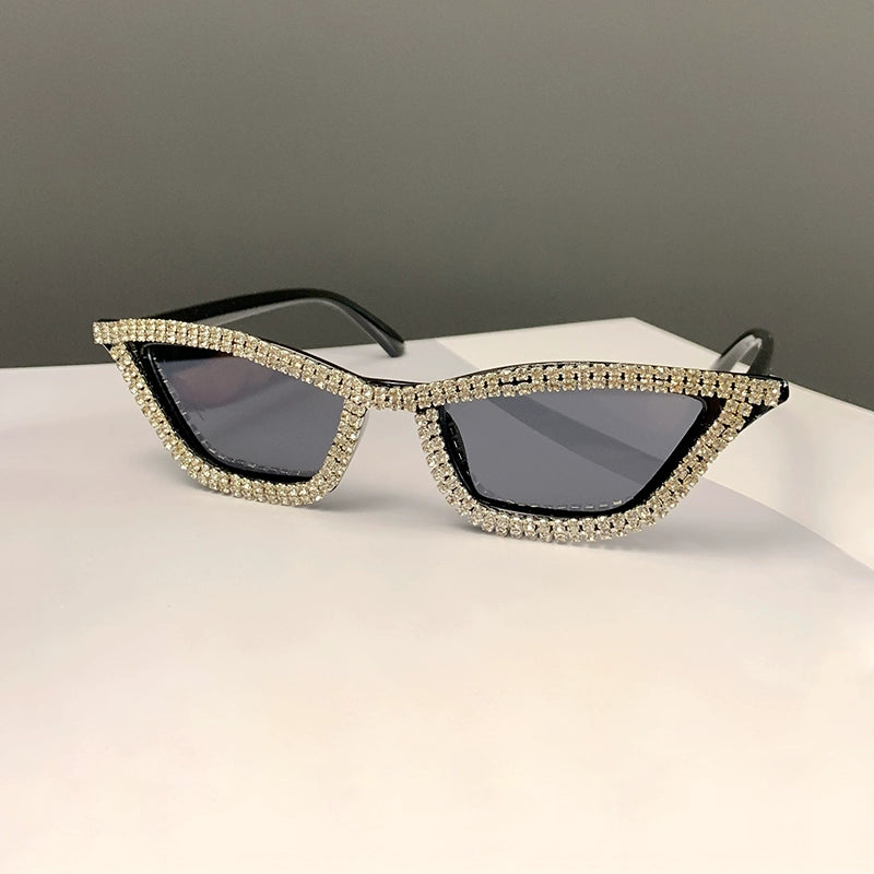 TEEK - Sunshade Sparkle Minimalist Cat Eye Sunglasses EYEGLASSES theteekdotcom Black + Gray  
