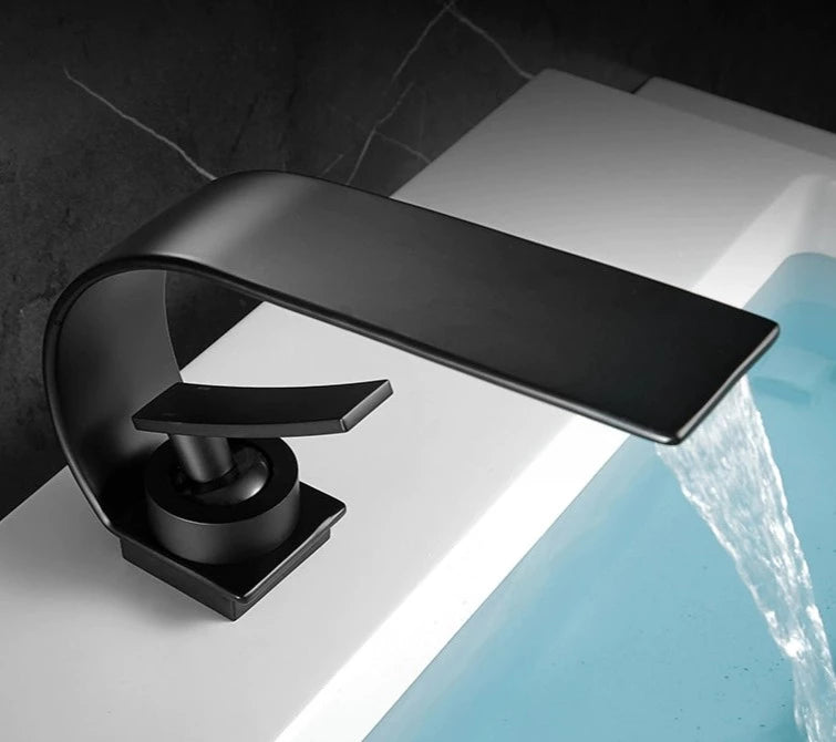 TEEK - Creative Minimalist Copper Bathroom Faucet HOME DECOR theteekdotcom Kapal-Starry Night Black (60cm water inlet pipe)  