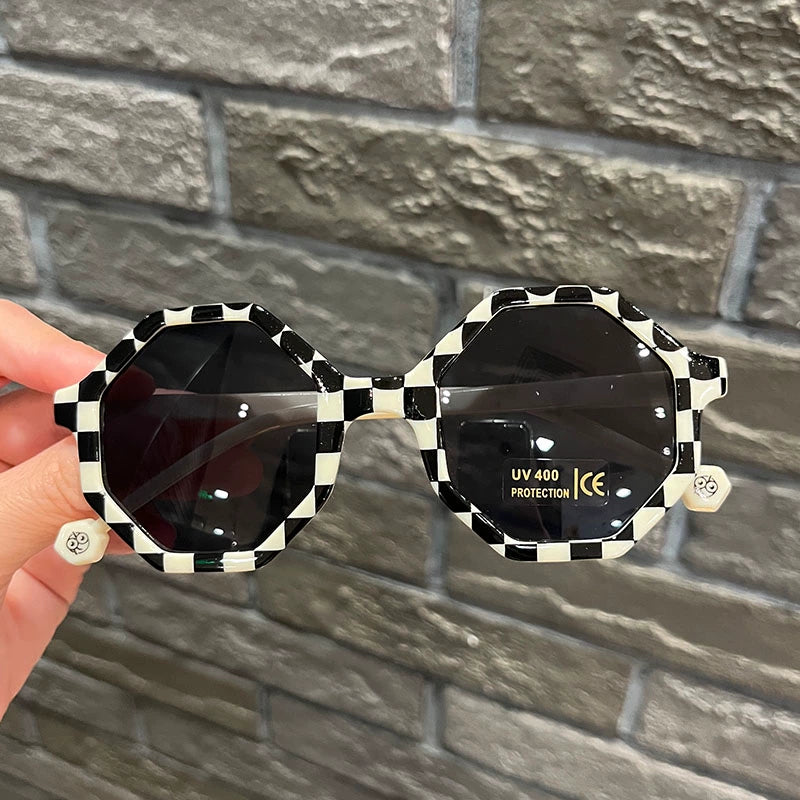TEEK - Retro Poly Sunglasses EYEGLASSES theteekdotcom Black Checkered  