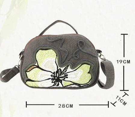 TEEK - Cloth Embroidered Magnolia Handbag BAG theteekdotcom   