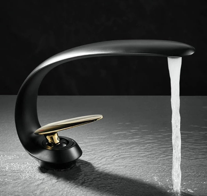 TEEK - Creative Minimalist Copper Bathroom Faucet HOME DECOR theteekdotcom Kapal-White Moon (60cm water inlet pipe)  