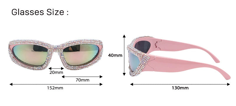 TEEK - One-Piece Oblong Diamond Sunglasses EYEGLASSES theteekdotcom   