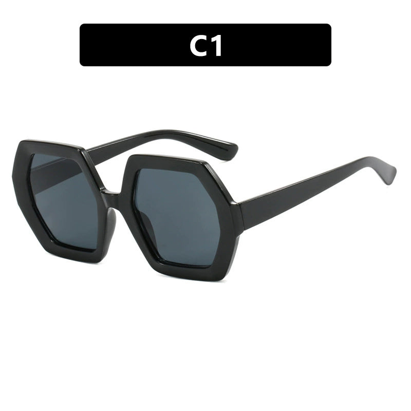 TEEK - Polygonal Sunglasses EYEGLASSES theteekdotcom bright black gray  