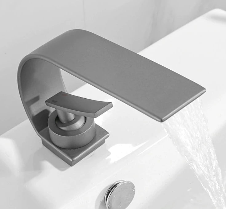 TEEK - Creative Minimalist Copper Bathroom Faucet HOME DECOR theteekdotcom Kapal-Star Grey (60cm water inlet pipe)  