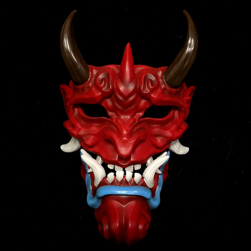 TEEK - Japanese Cosplay Half Face Warrior Mask COSTUME theteekdotcom Red Resin  