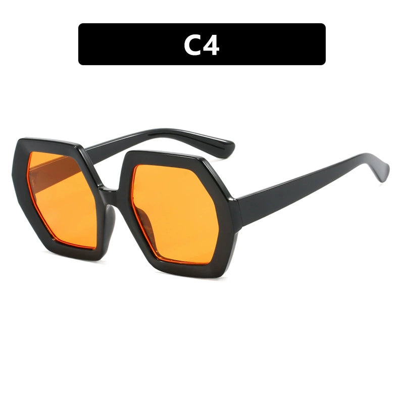 TEEK - Polygonal Sunglasses EYEGLASSES theteekdotcom bright black orange  