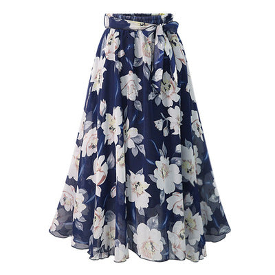 TEEK - Flower Flourish Skirt SKIRT theteekdotcom Blue 165/80A 