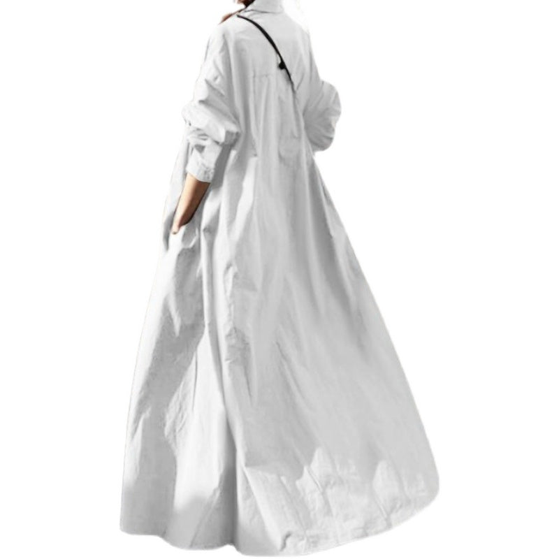 TEEK - Casual  Long Sleeve Linen Dress DRESS theteekdotcom   