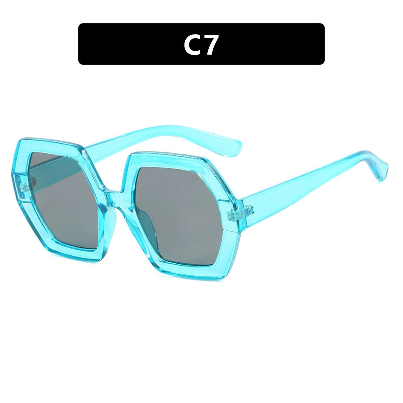 TEEK - Polygonal Sunglasses EYEGLASSES theteekdotcom blue gray  