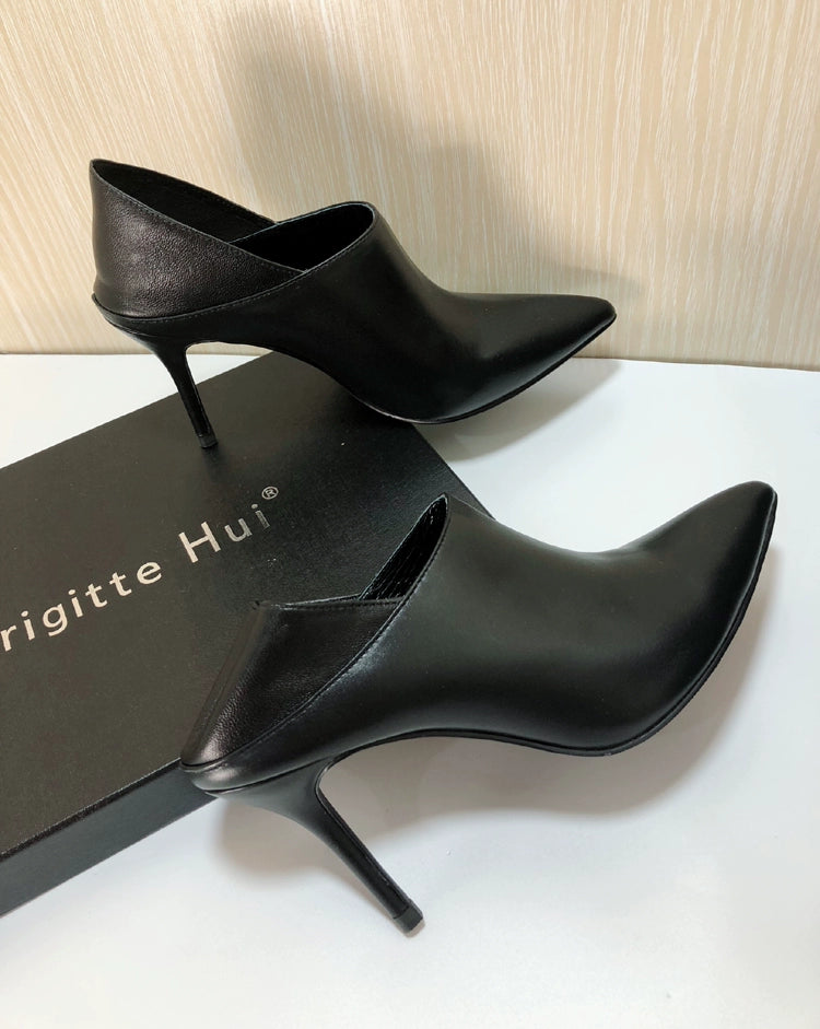 TEEK - Pointed Versatile Wear Shoes SHOES theteekdotcom US 6 | Heel 3.74in Black cowhide 