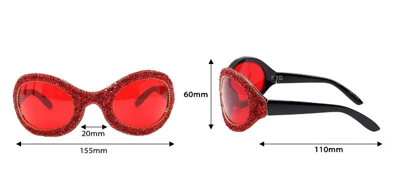TEEK - Big Oval Diamond Debris Sunglasses EYEGLASSES theteekdotcom   