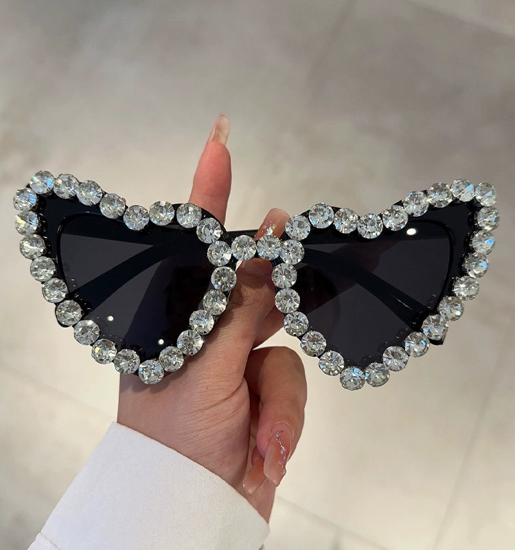 TEEK - Bejeweled Heart Sunglasses EYEGLASSES theteekdotcom   
