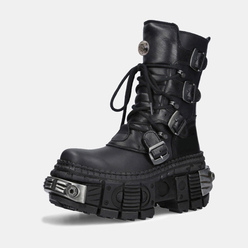 TEEK - Mens Platform Heavy Metal Motorcycle Boots SHOES theteekdotcom 6  