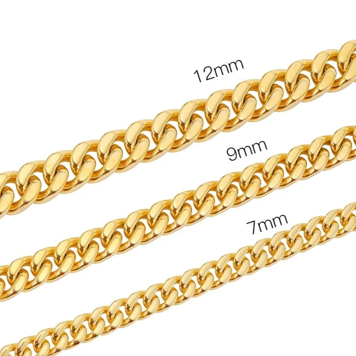 TEEK - Mens 18K Gold Cuban Link Chain Bracelet JEWELRY theteekdotcom   